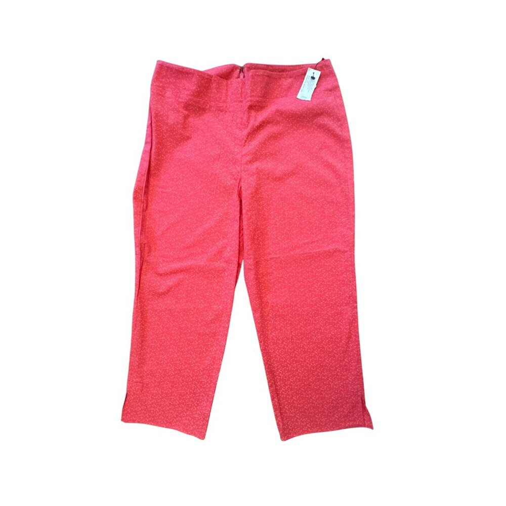 DKNY Pink Floral Capri Pants 6 NWT Pedal Pusher Crop Cotton Stretch Barbiecore